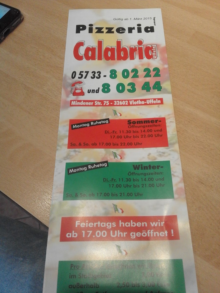 Menu Pizzeria Calabria-1